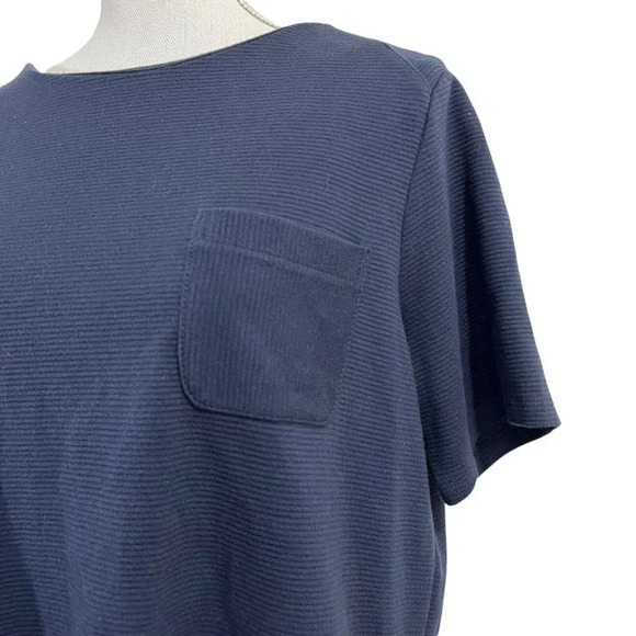 Dusty Blue Elle Blouse with Front Pocket Size Large Cotton Polyester - Picture 2 of 6
